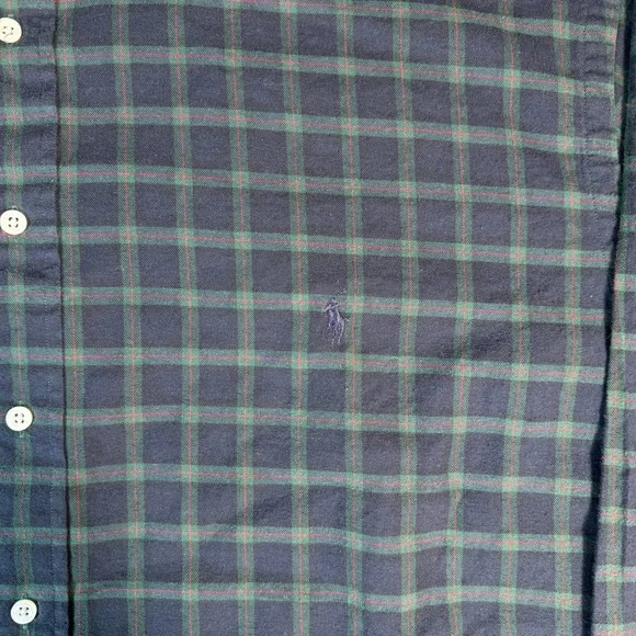 Ralph Lauren Button-Down Shirt Mens 2XLT Casual Green Plaid Classic Fit Preppy - Picture 3 of 8